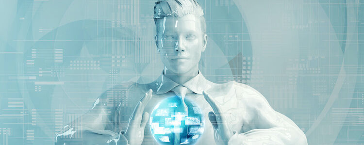 Young Business Man Using Digital Solutions Technology Concept Art